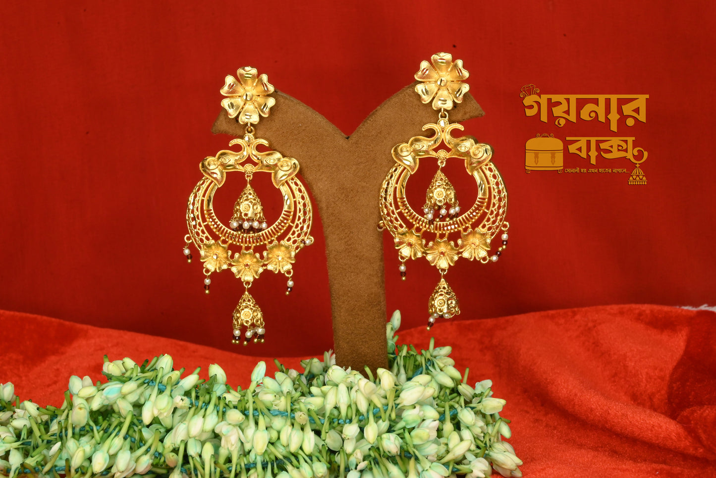 hati mukh kaan bala with red stone cultured perl