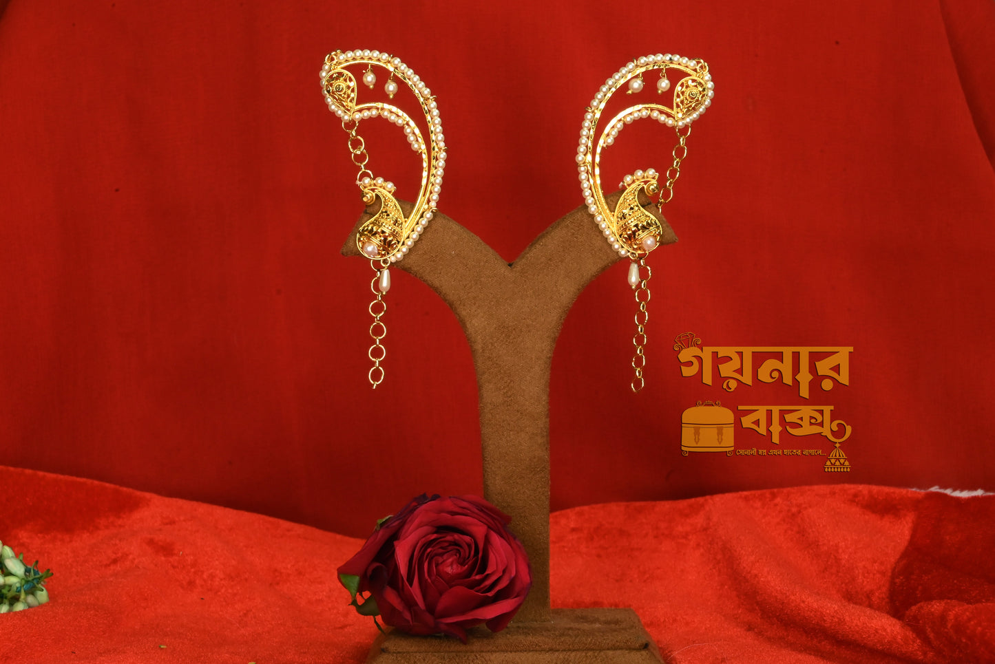 kaan chapa mayur cultured pearl earings