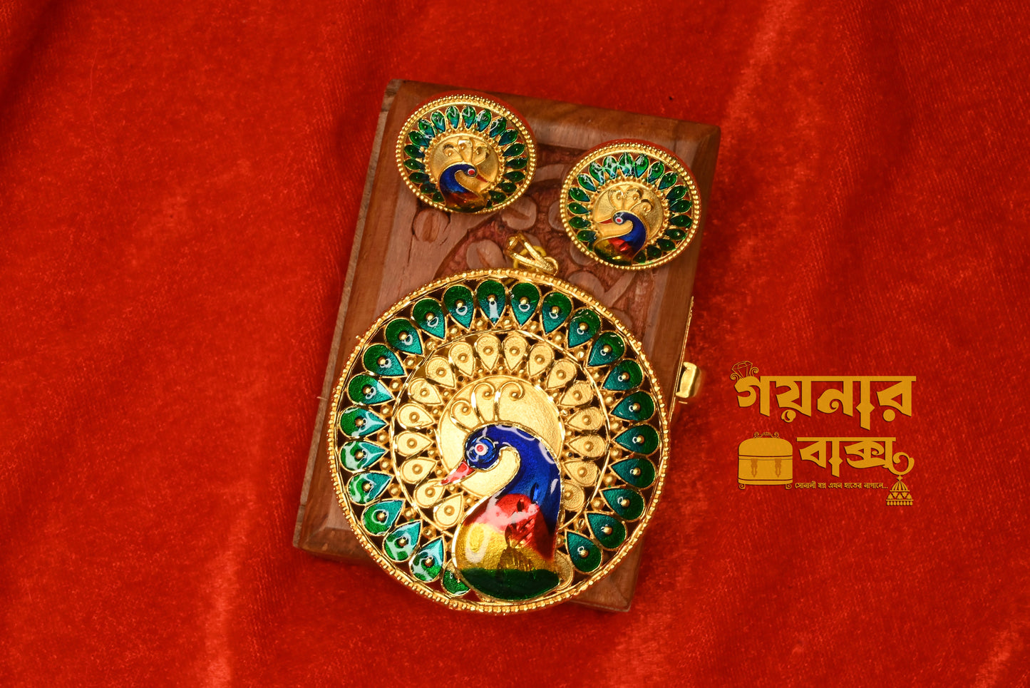 round shaped mayur minakari